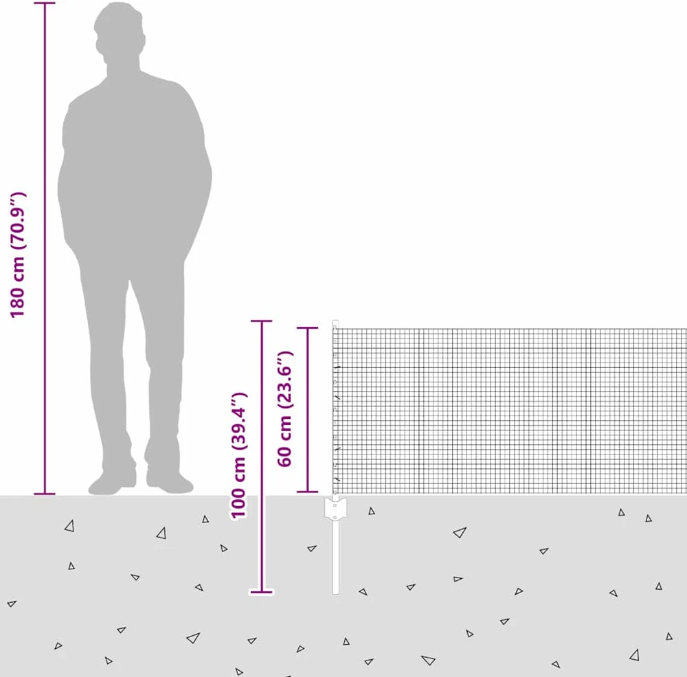 Suvirintas vielos tvora su stulpeliais 100 x 0,6 m Žalia