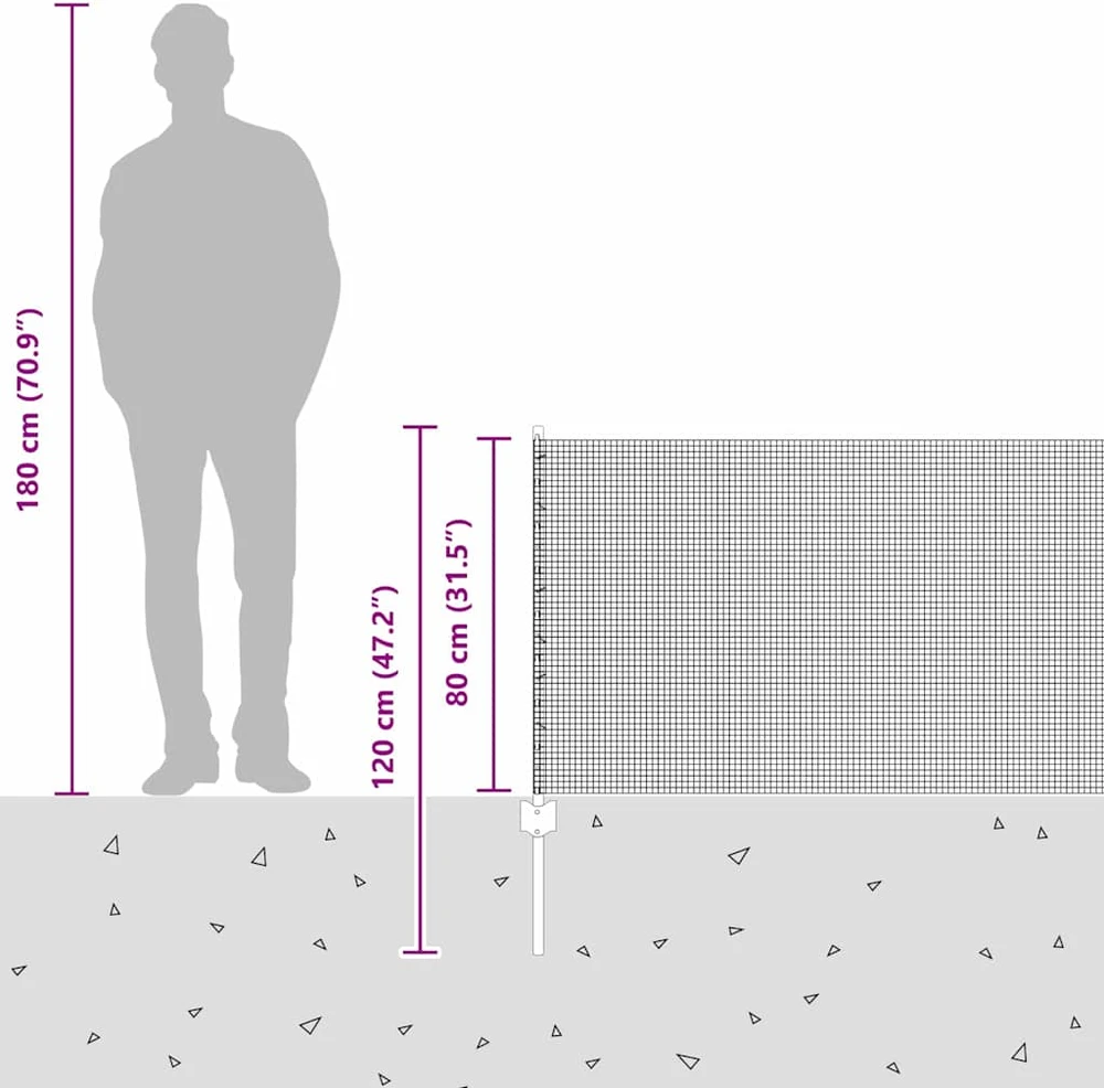Suvirintas vielos tvora su stulpeliais 100 x 0,8 m Žalia