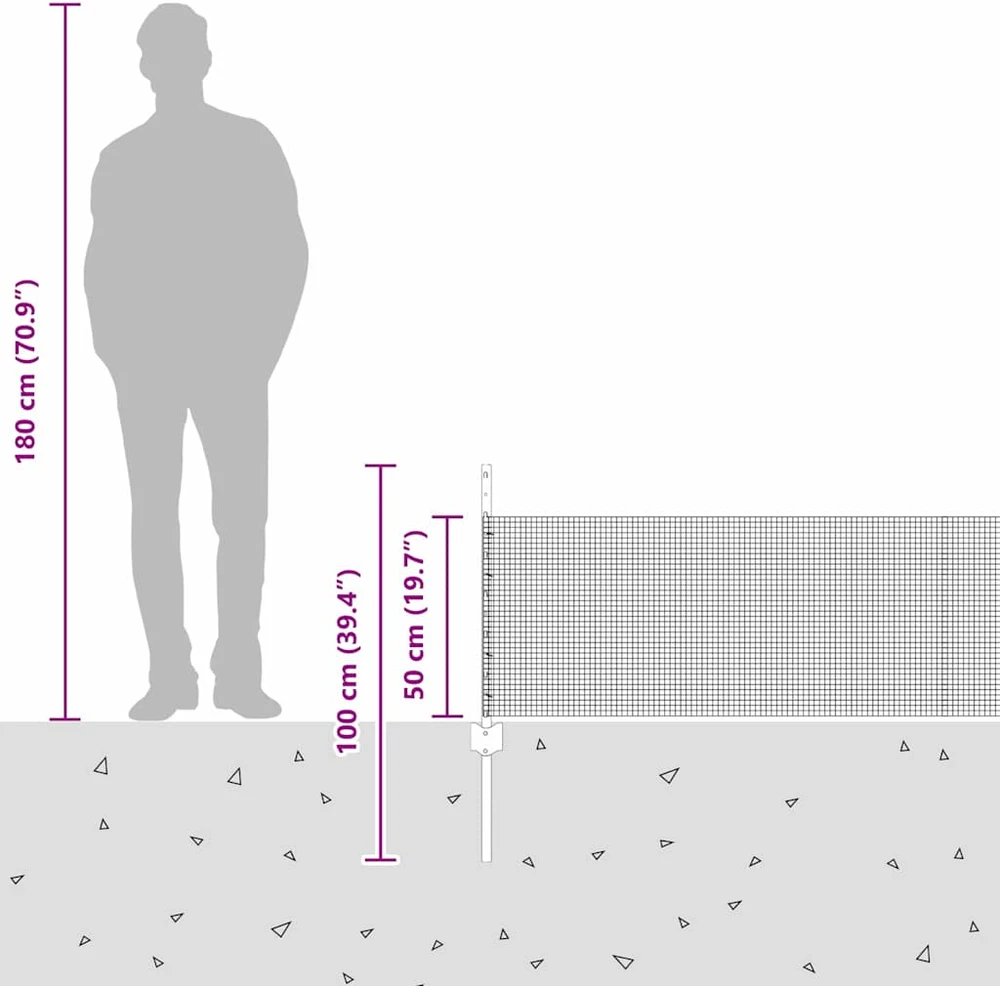 Suvirintas vielos tvora su stulpeliais 100 x 0,5 m Žalia