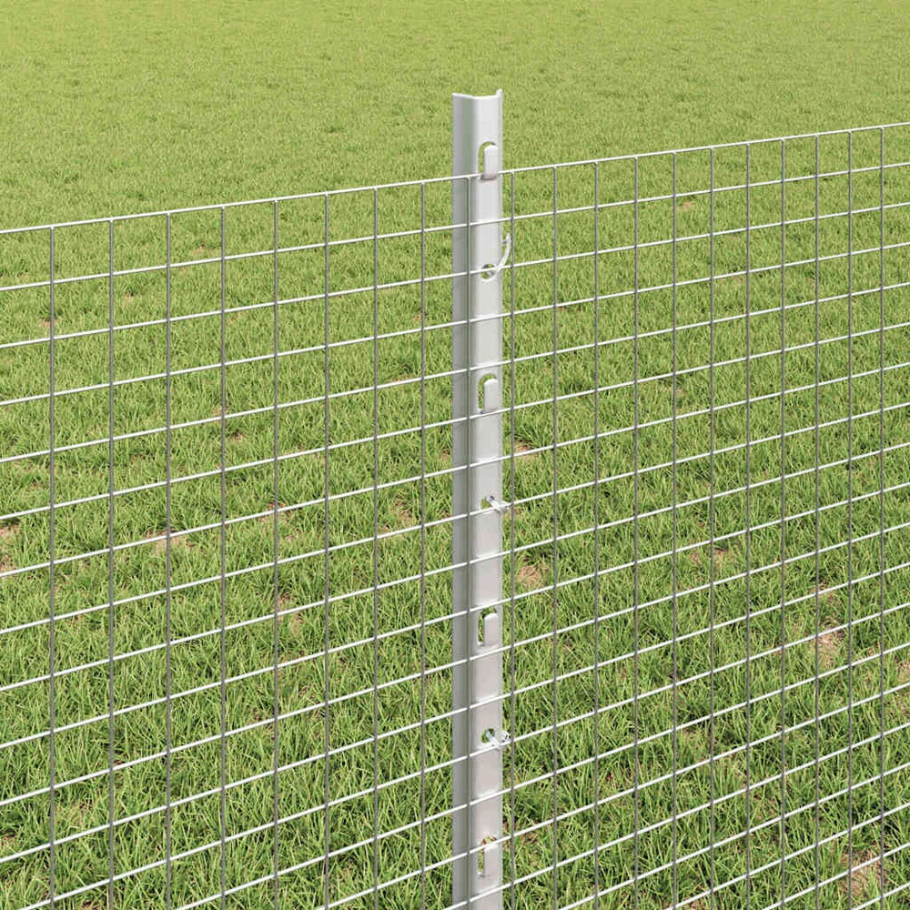Suvirintas vielos tvora su stulpeliais 100 x 0,8 m Sidabrinė