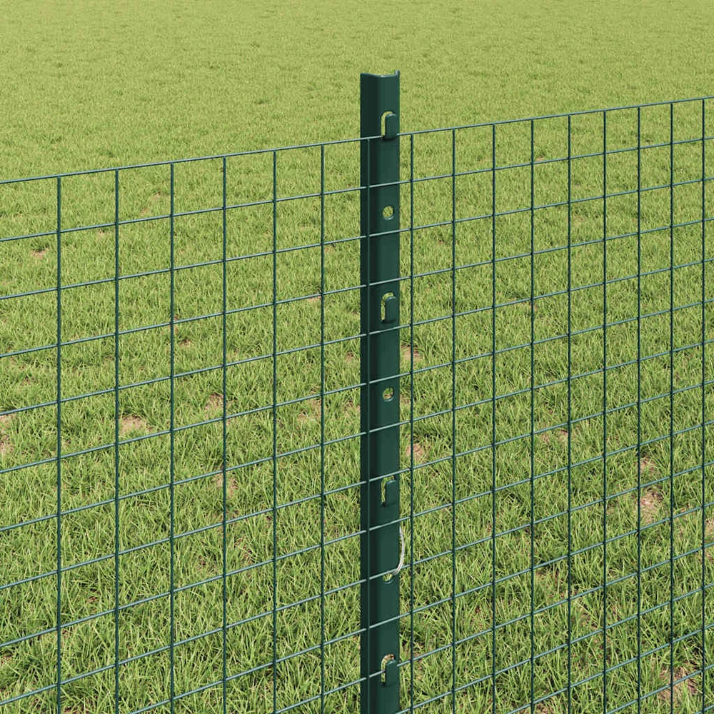 Suvirintas vielos tvora su stulpeliais 25 x 0,8 m Žalia