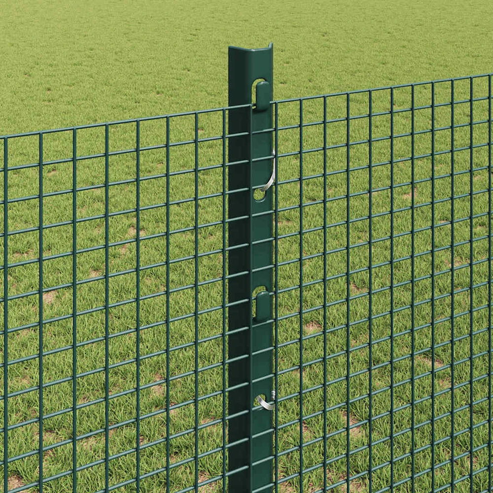 Suvirintas vielos tvora su stulpeliais 25 x 1,2 m Žalia