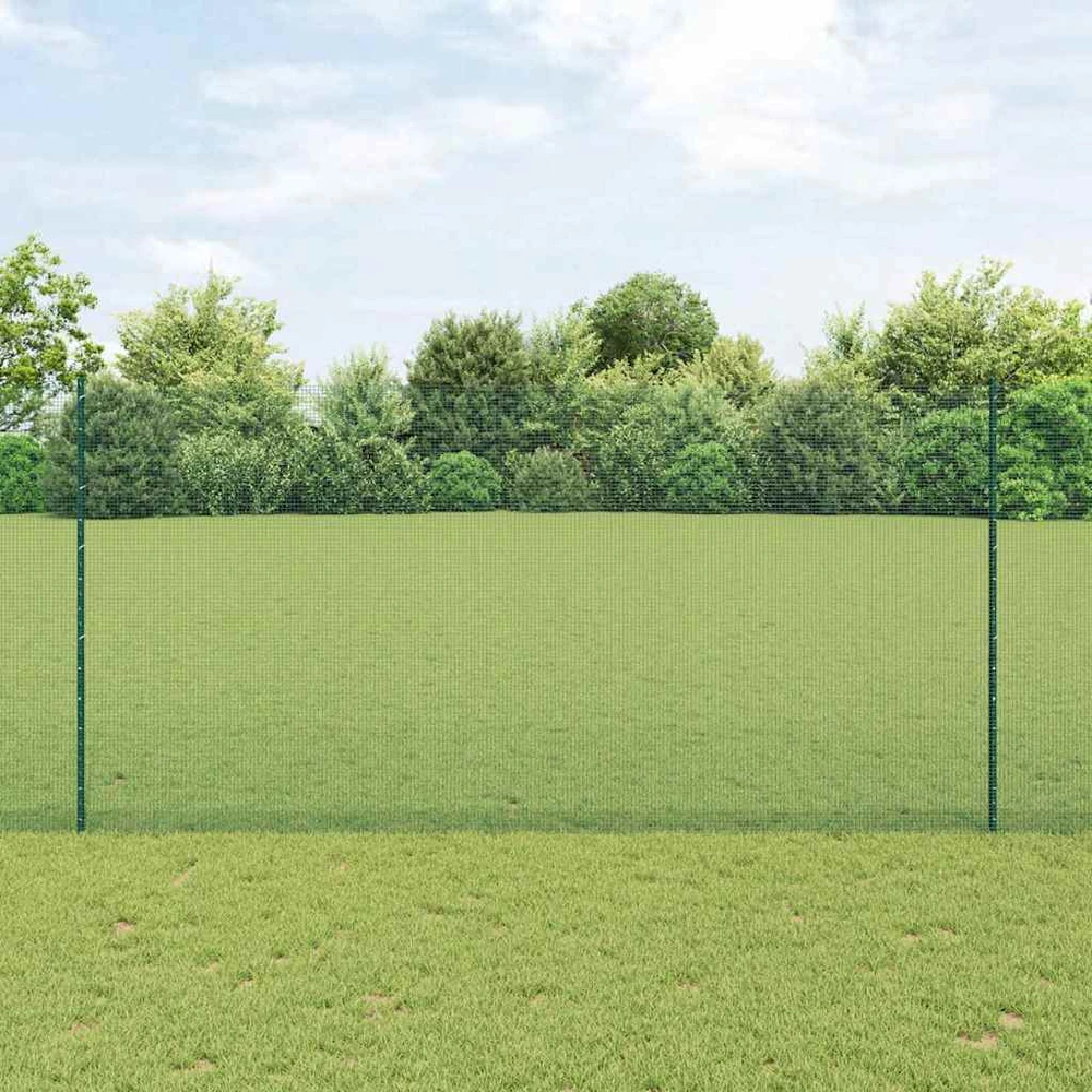 Suvirintas vielos tvora su stulpeliais 25 x 1,6 m Žalia
