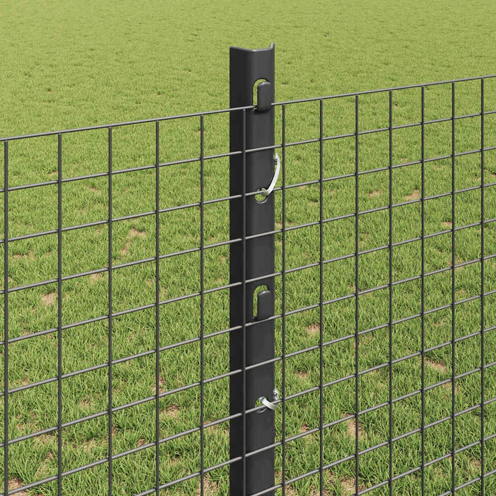 Suvirintas vielos tvora su stulpeliais 25 x 1,2 m Pilka