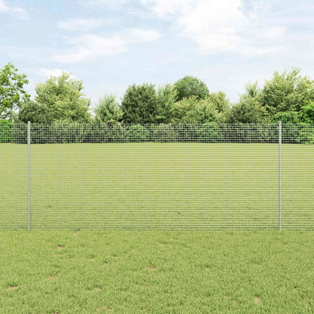 Suvirintas vielos tvora su stulpeliais 25 x 1 m Sidabrinė