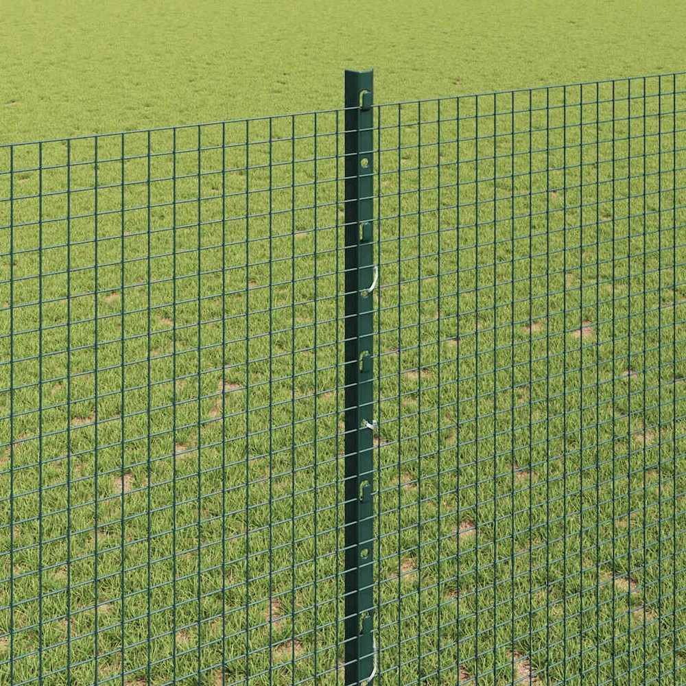 Suvirintas vielos tvora su stulpeliais 25 x 1,4 m Žalia