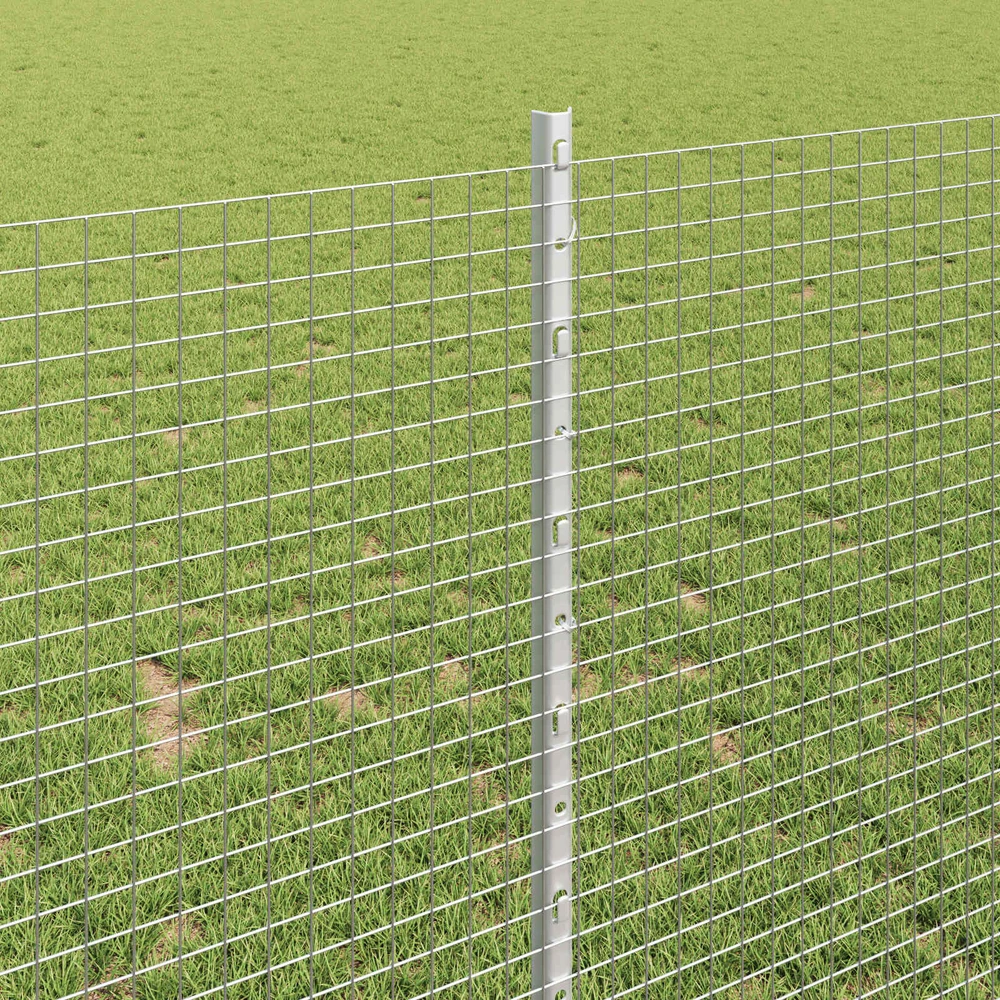 Suvirintas vielos tvora su stulpeliais 25 x 1 m Sidabrinė