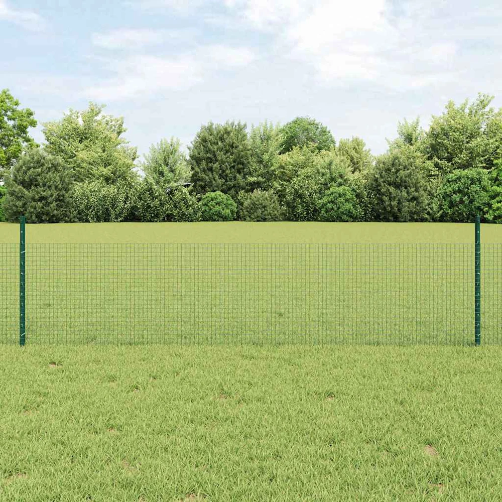Suvirintas vielos tvora su stulpeliais 50 x 0,5 m Žalia