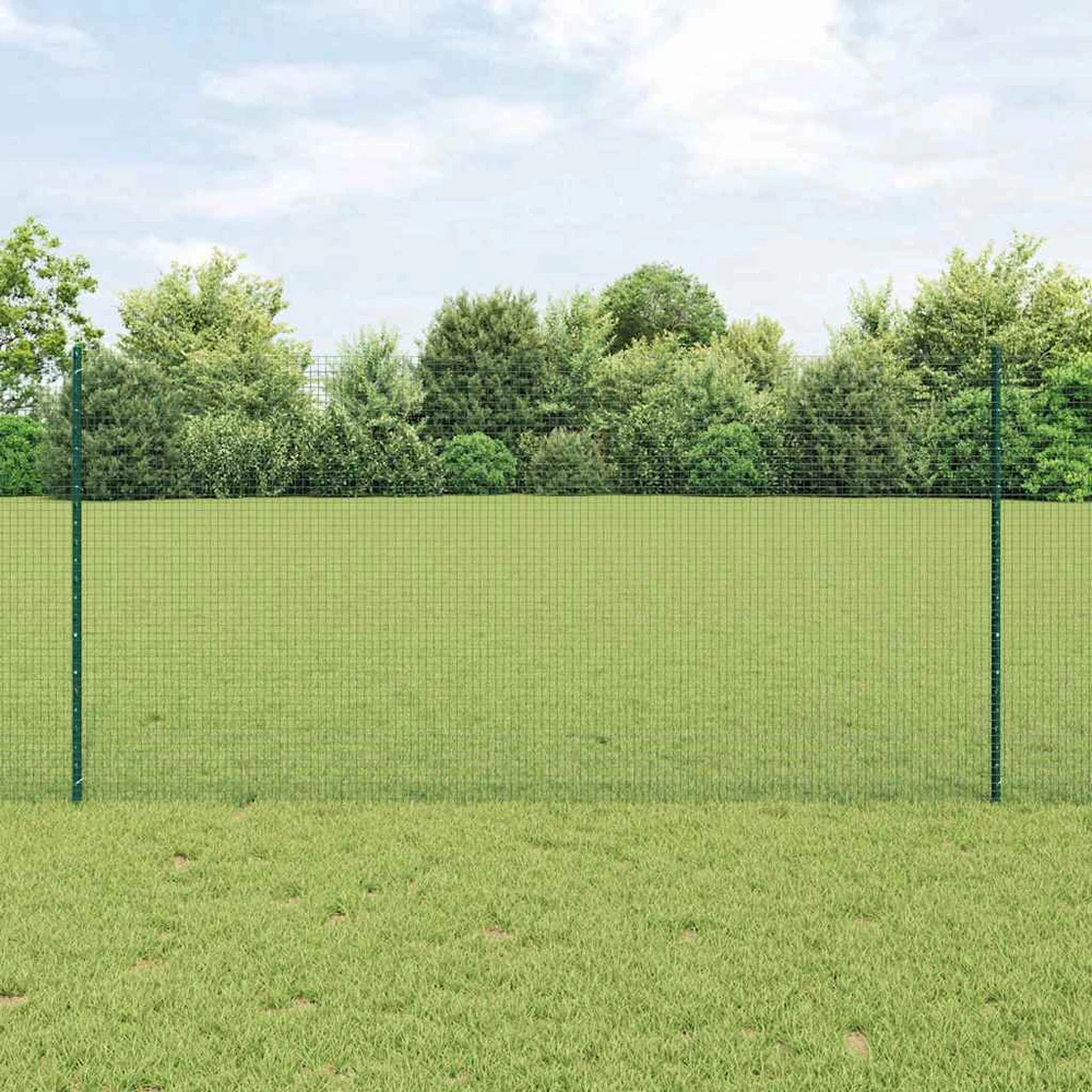 Suvirintas vielos tvora su stulpeliais 50 x 1,2 m Žalia