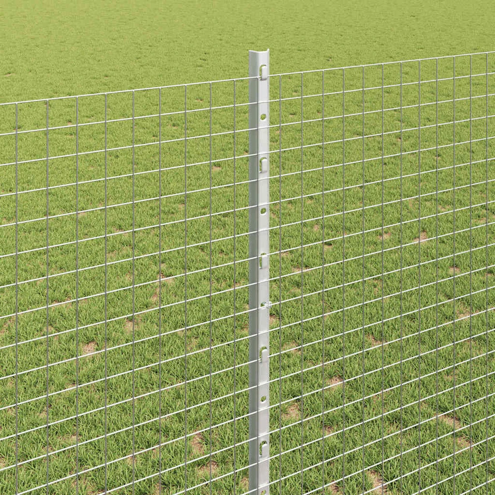Suvirintas vielos tvora su stulpeliais 50 x 1,4 m Sidabrinė