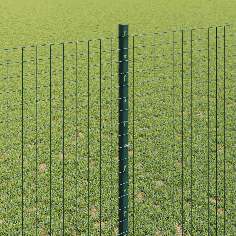 Suvirintas vielos tvora su stulpeliais 50 x 1,4 m Žalia
