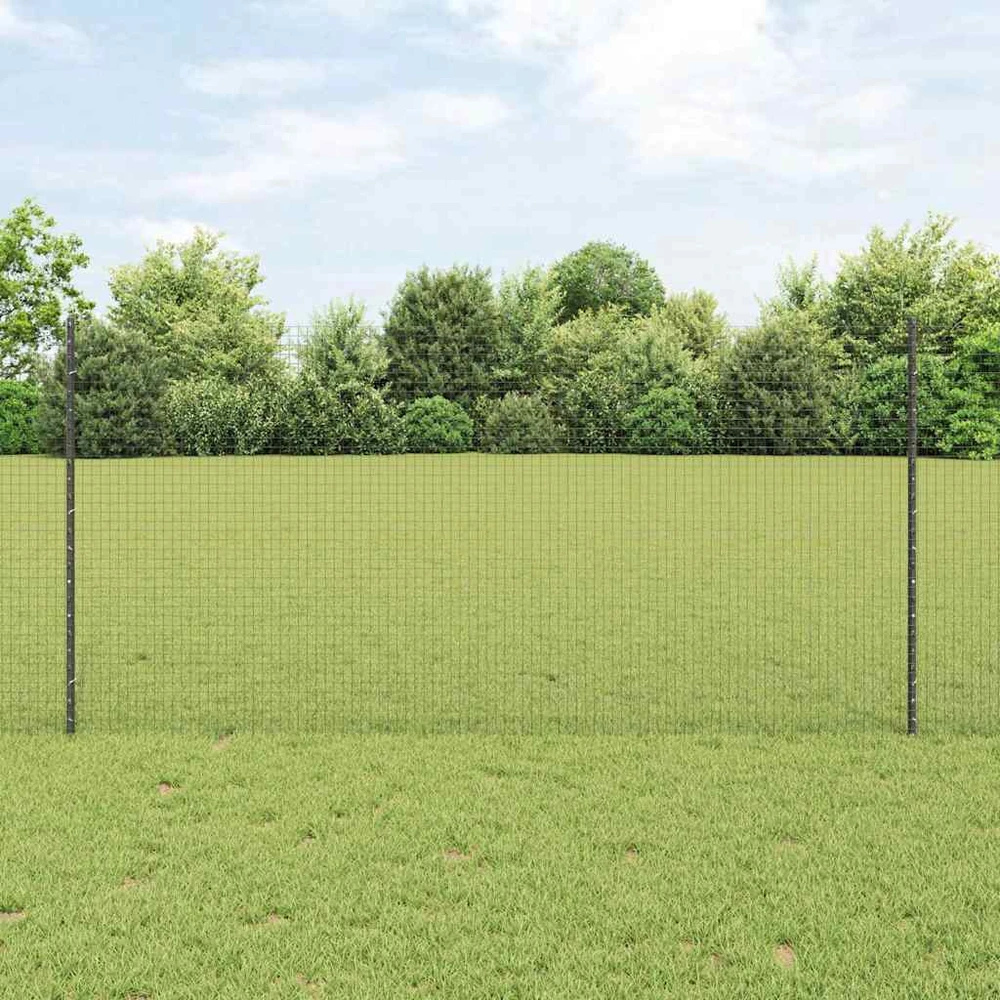 Suvirintas vielos tvora su stulpeliais 50 x 1,2 m Pilka