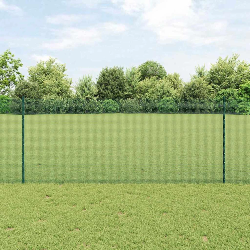 Suvirintas vielos tvora su stulpeliais 50 x 1 m Žalia Tinklelis
