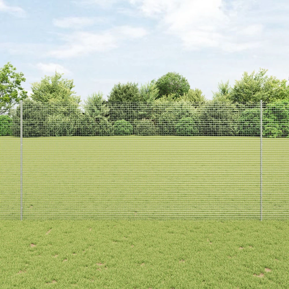 Suvirintas vielos tvora su stulpeliais 10 x 1,6 m Sidabrinė