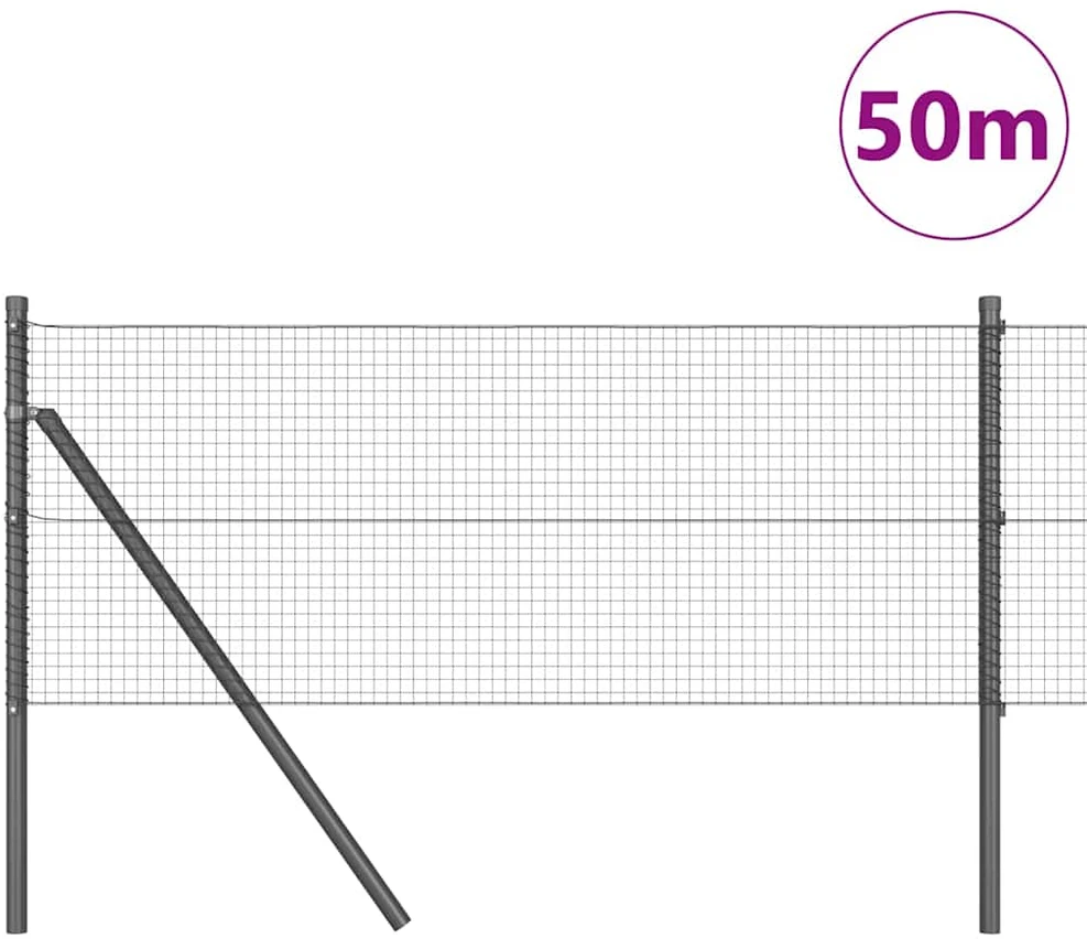 Suvirintas vielos tvora žemės tvirtinimas 50 x 0,6 m Pilka