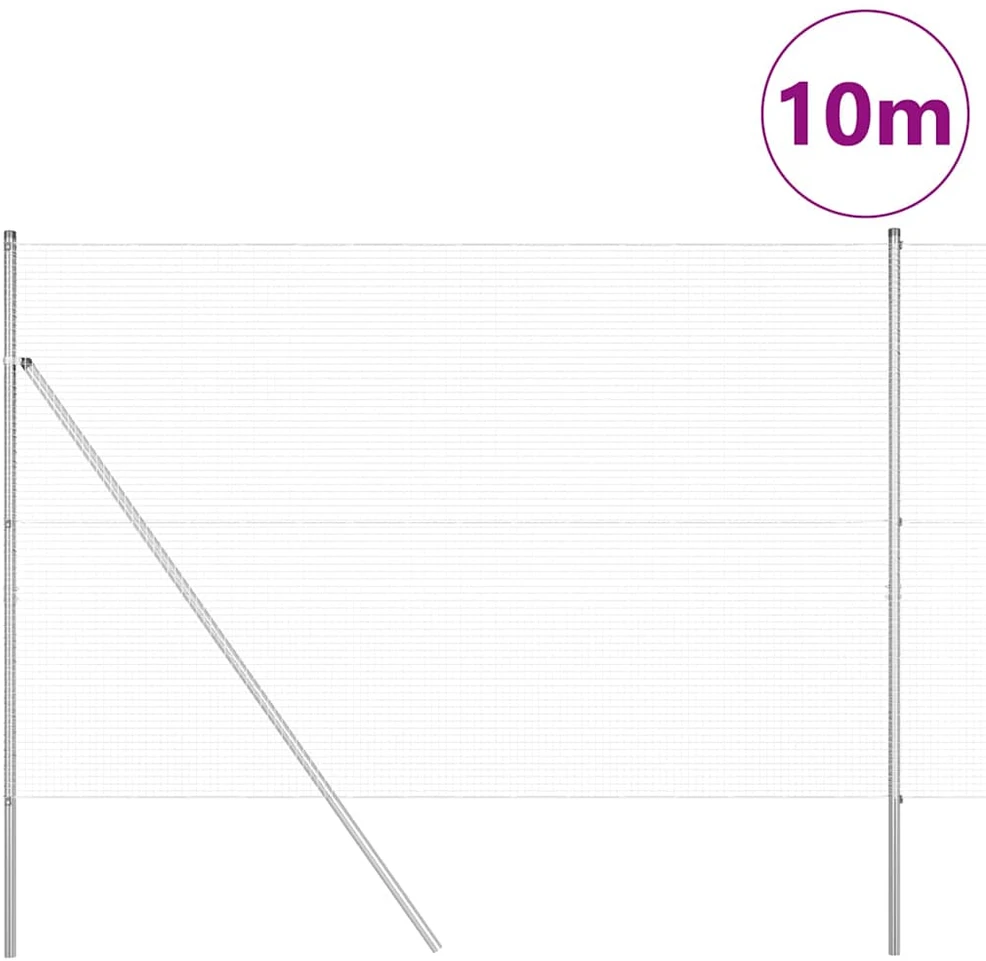 Suvirintas vielos tvora žemės tvirtinimas 10 x 1,5 m Sidabrinė