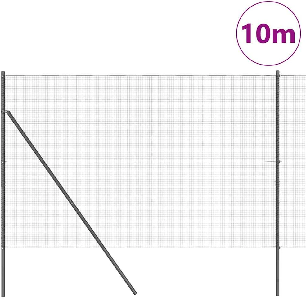Suvirintas vielos tvora žemės tvirtinimas 10 x 1,5 m Pilka