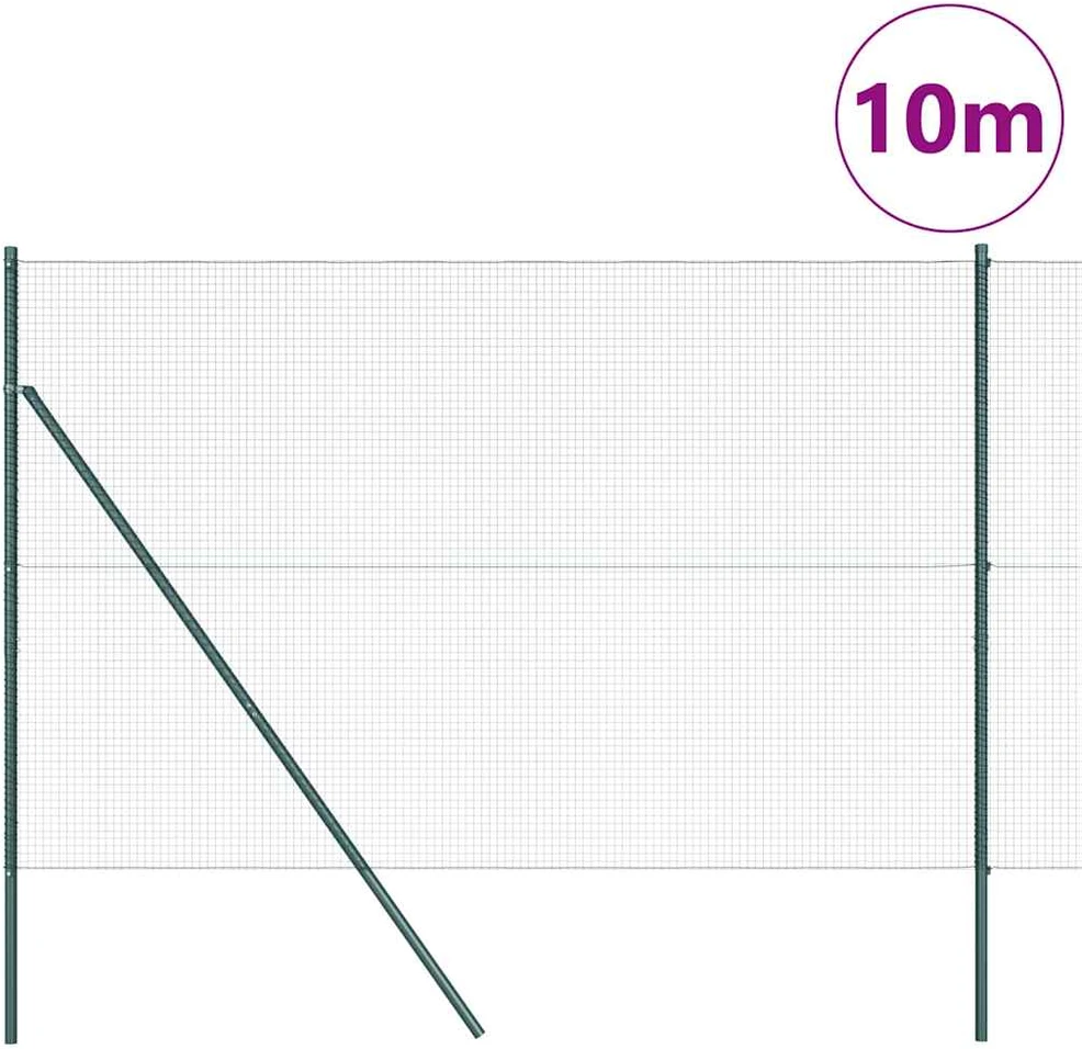 Suvirintas vielos tvora žemės tvirtinimas 10 x 1,5 m Žalia