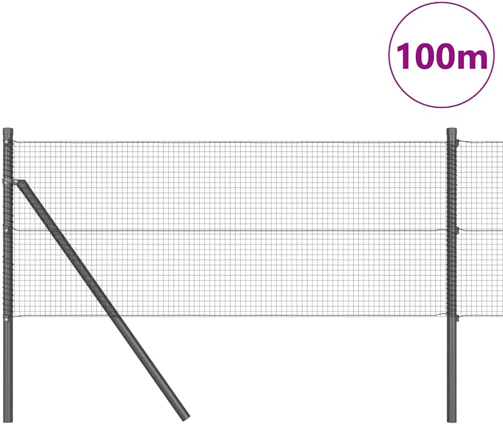 Suvirintas vielos tvora žemės tvirtinimas 100 x 0,4 m Pilka