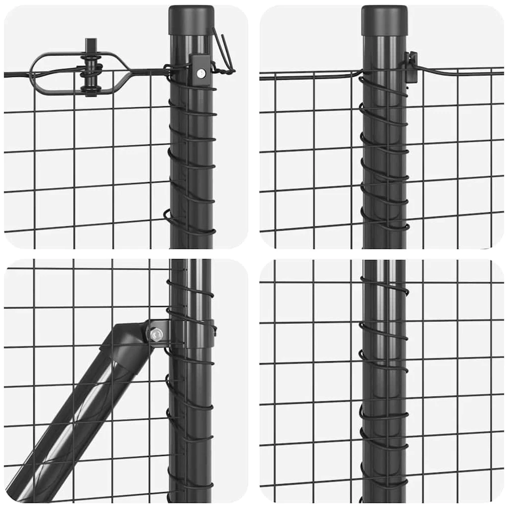 Suvirintas vielos tvora žemės tvirtinimas 25 x 0,8 m Pilka