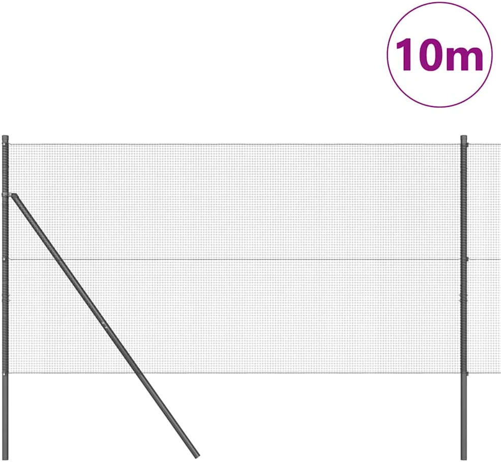 Suvirintas vielos tvora žemės tvirtinimas 10 x 1 m Pilka