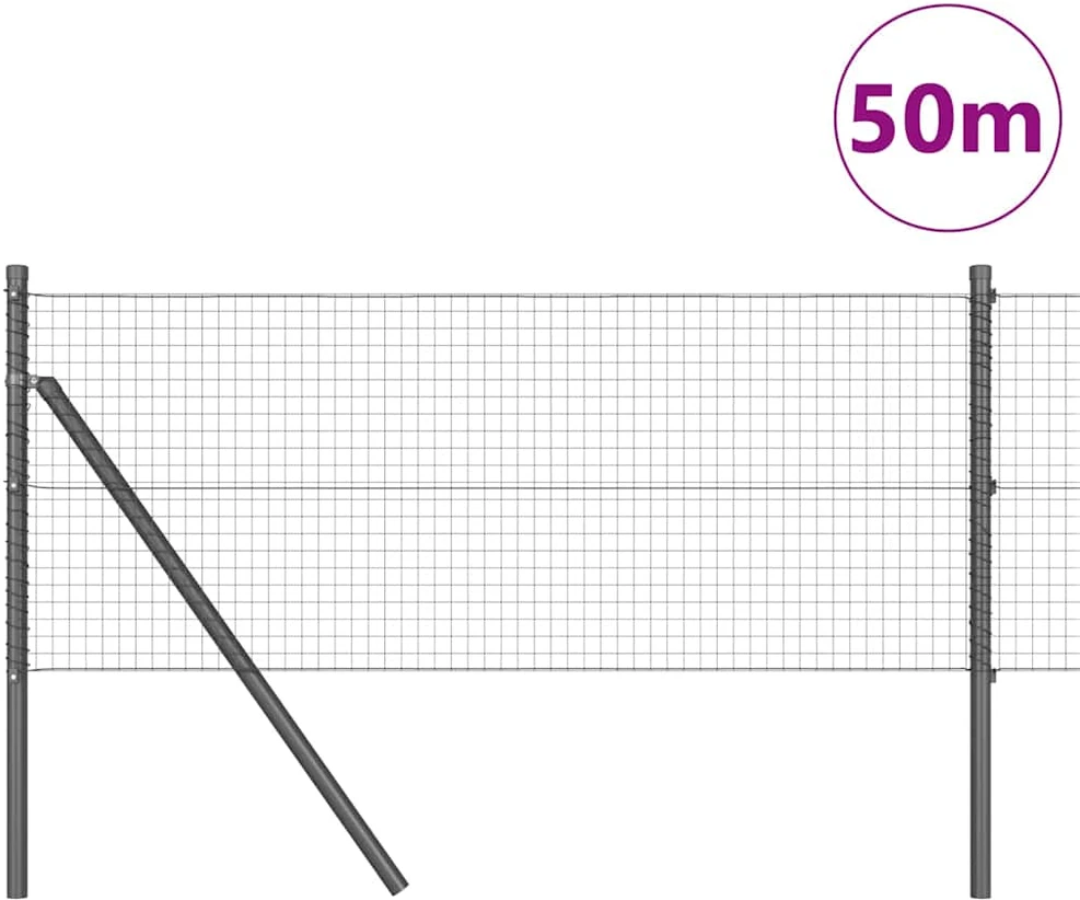 Suvirintas vielos tvora žemės tvirtinimas 50 x 0,4 m Pilka