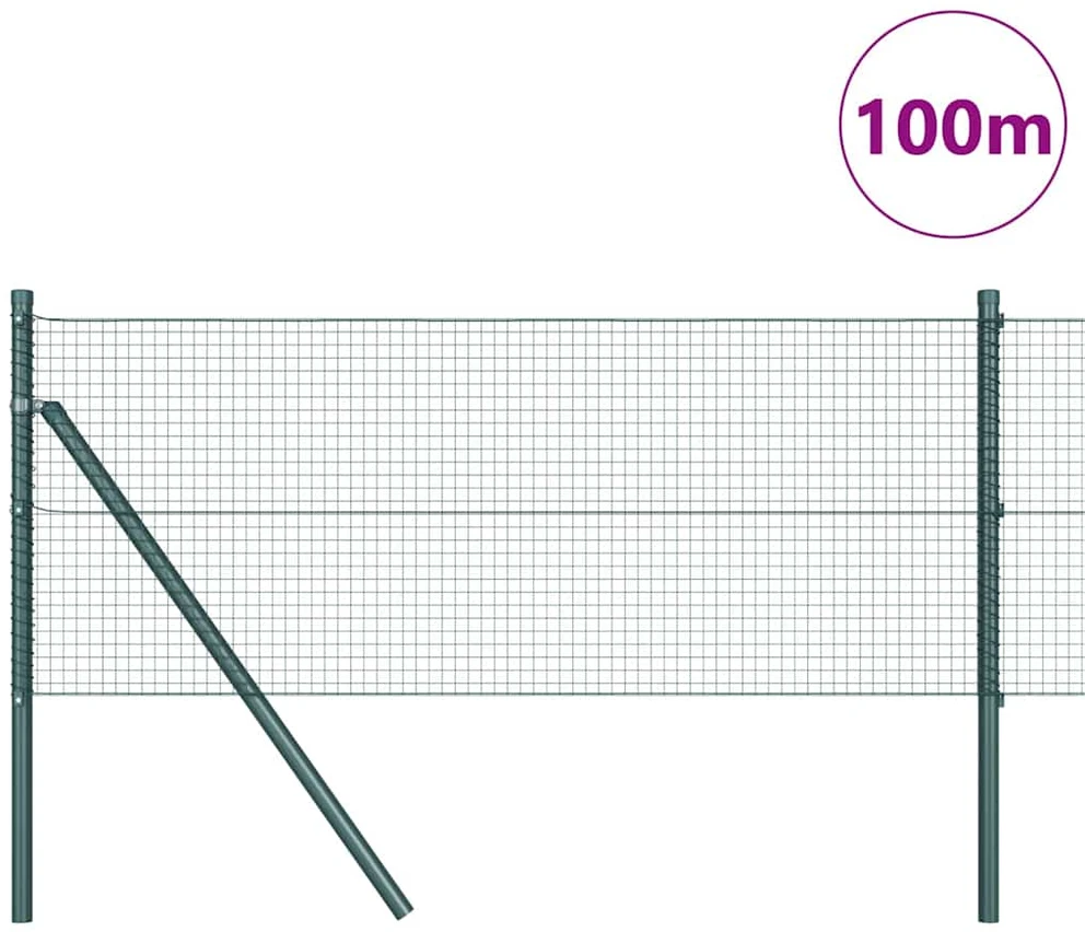Suvirintas vielos tvora žemės tvirtinimas 100 x 0,4 m Žalia