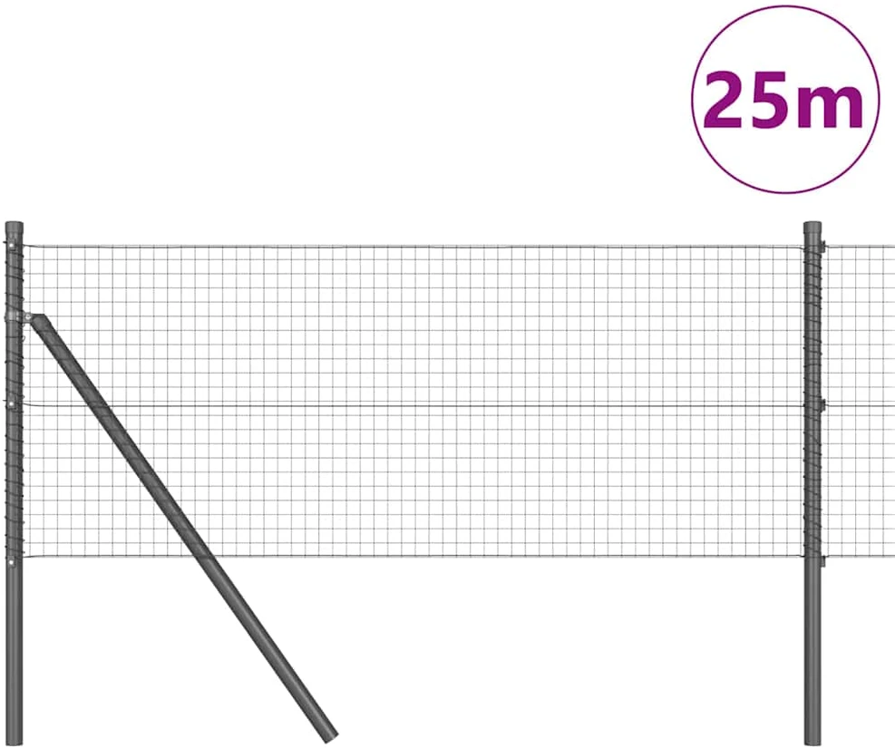 Suvirintas vielos tvora žemės tvirtinimas 25 x 0,4 m Pilka