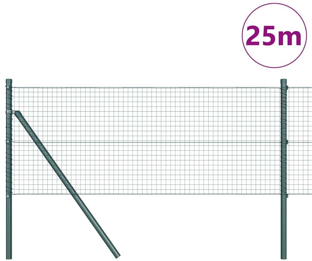 Suvirintas vielos tvora žemės tvirtinimas 25 x 0,5 m Žalia