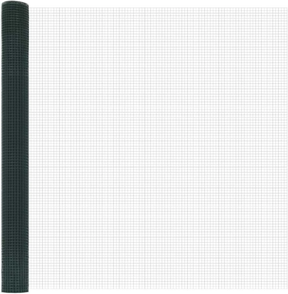 Suvirintas vielinis tvoras su smailiais galais 10 x 1,6 m Žalia