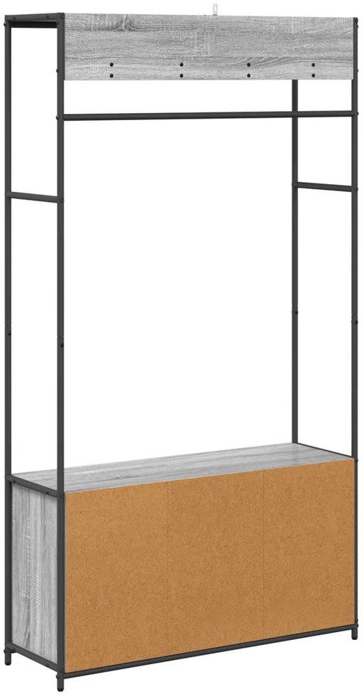 Švarkų stovas su batų suoleliu Pilka Sonoma 100 x 32 x 180,5 cm
