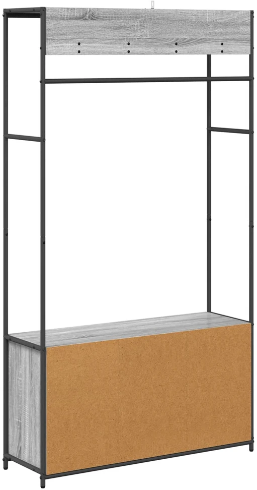 Švarkų stovas su batų suoleliu Pilka Sonoma 100 x 32 x 180,5 cm