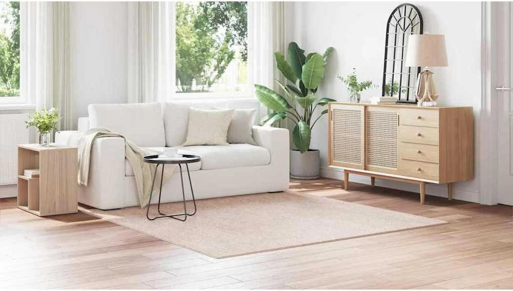 Neslystantis plaukuotas kilimas Kreminė 200 x 200 cm PP