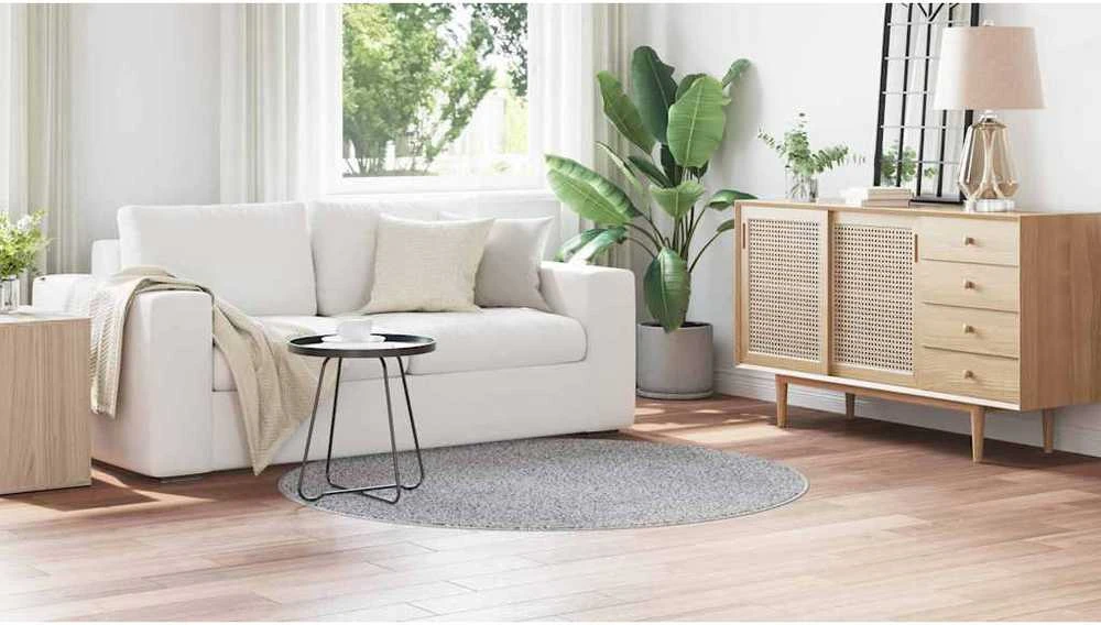 Neslystantis plaukuotas kilimas Pilka 160 x 160 cm PP