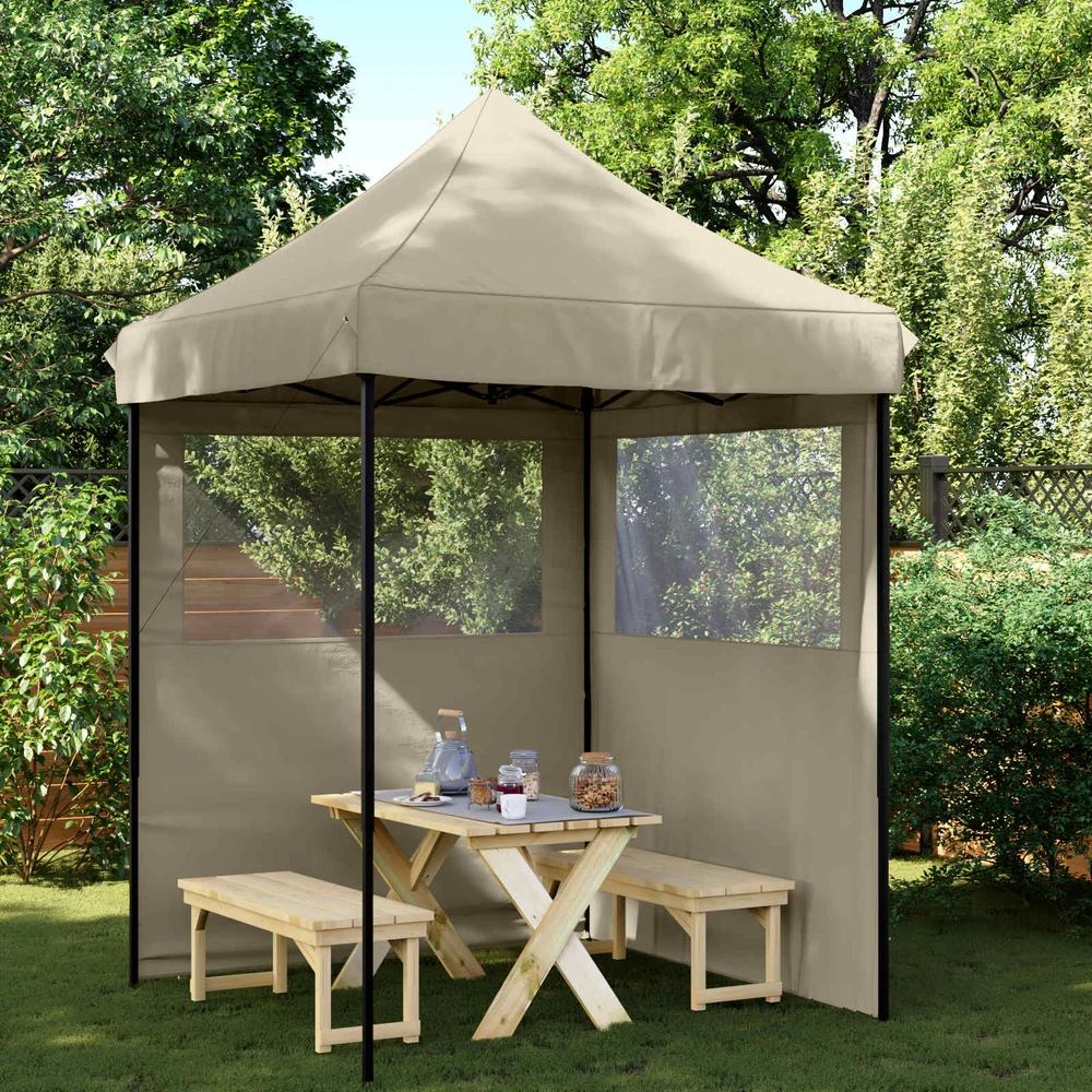 Šventės palapinė 200 x 200 x 306 cm Taupe Oksfordo audinys