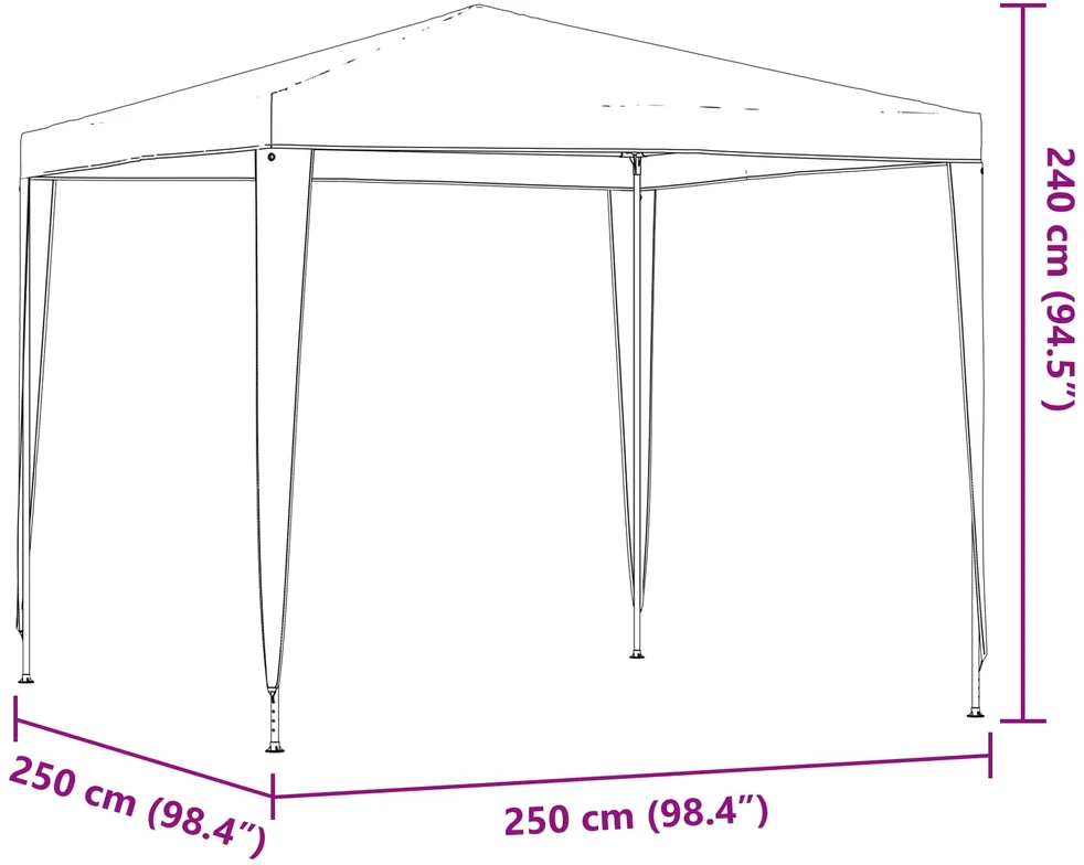 Šventės palapinė 250 x 250 x 240 cm Šviesiai pilka