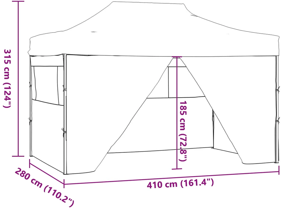 Šventės palapinė 280 x 410 x 315 cm Mėlyna Oksfordo audinys