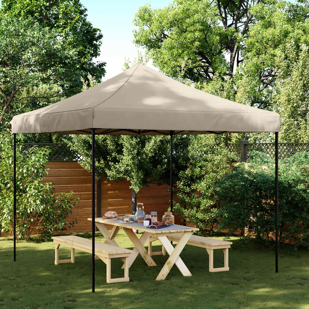 Šventės palapinė 292 x 292 x 315 cm Taupe Oksfordo audinys