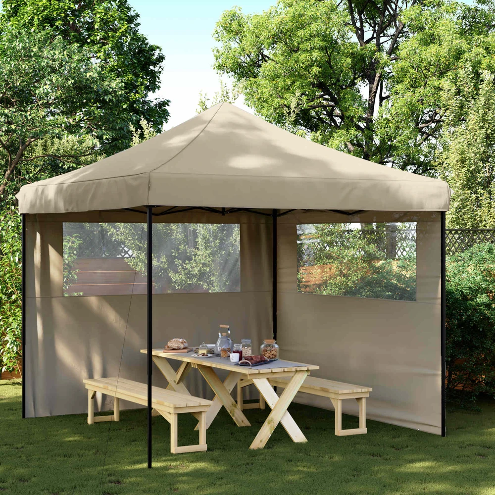 Šventės palapinė 292 x 292 x 315 cm Taupe Oksfordo audinys
