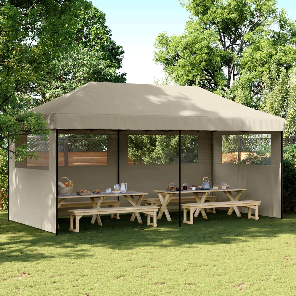 Šventės palapinė 292 x 580 x 315 cm Taupe Oksfordo audinys