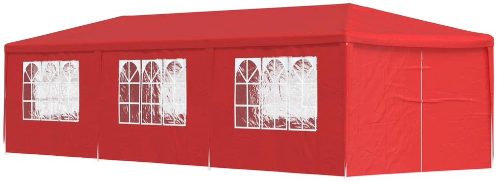 Šventės palapinė 900 x 300 x 255 cm Raudona PE ir plienas