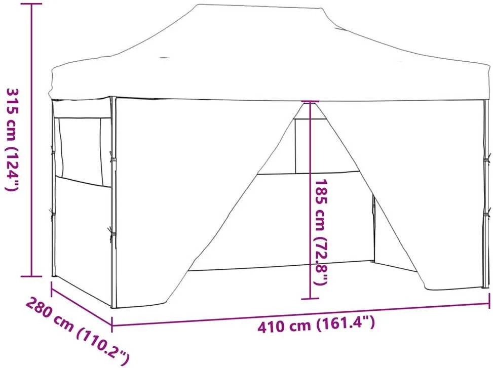 Šventės palapinė Kreminė 280 x 410 x 315 cm Oksfordo audinys