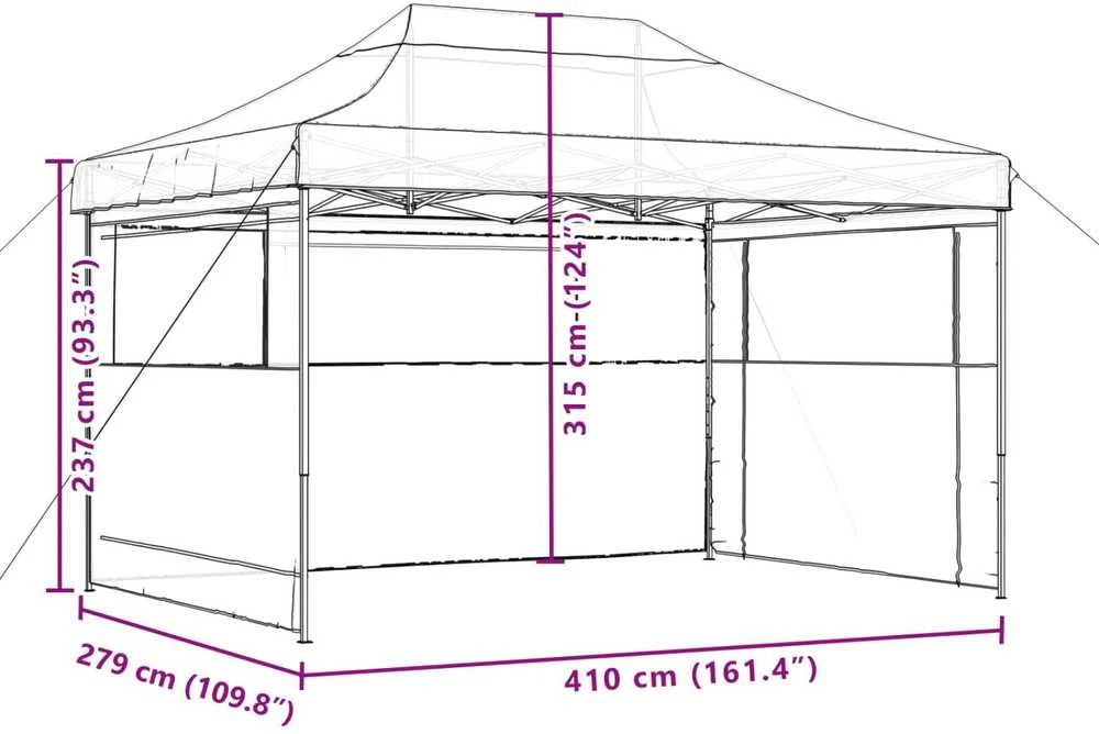 Šventės palapinė 279 x 410 x 315 cm Oranžinė Oksfordo audinys