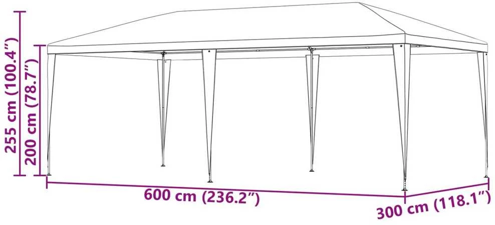 Šventės palapinė Raudona 600 x 300 x 255 cm PE ir plienas