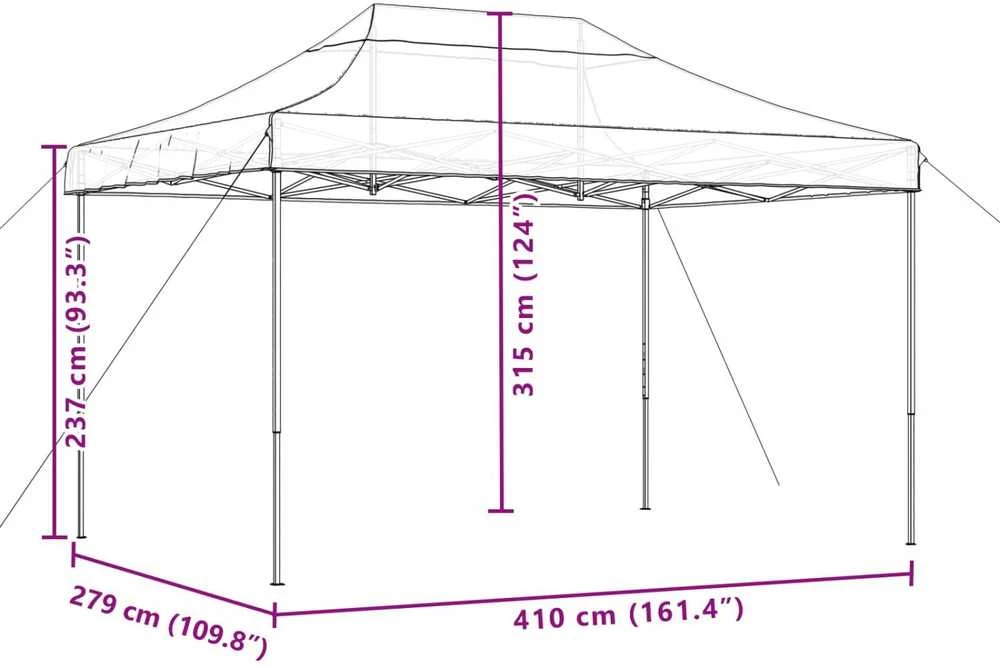 Šventės palapinė 279 x 410 x 315 cm Ruda Oksfordo audinys