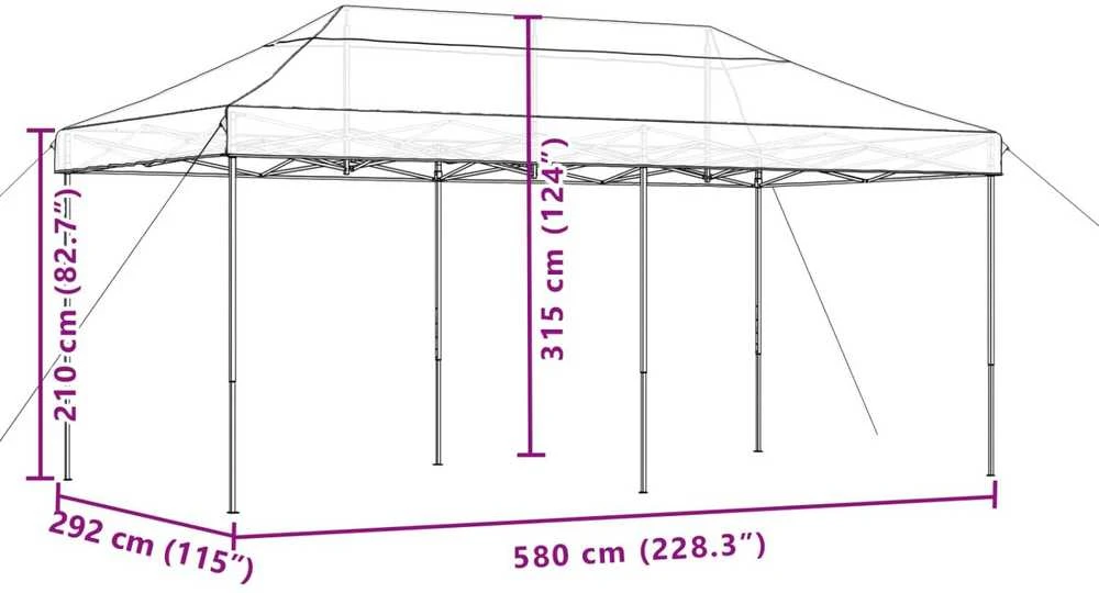 Šventės palapinė 292 x 580 x 315 cm Ruda Oksfordo audinys