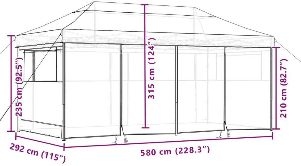 Šventės palapinė 292 x 580 x 315 cm Terakotos Oksfordo audinys