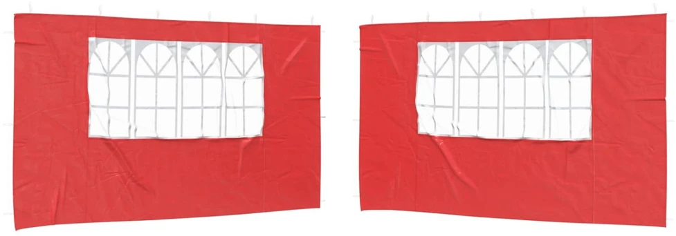 Šventinės palapinės šoninė siena 2 vnt. 400 x 195 cm Raudona