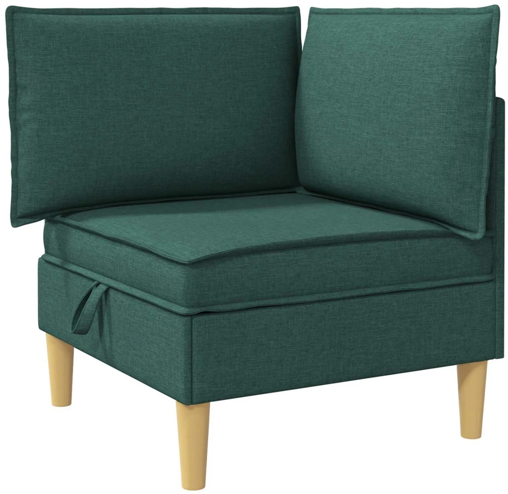 Modulinė sofa su laikymo vieta 4 vnt. Tamsiai žalia Audinys