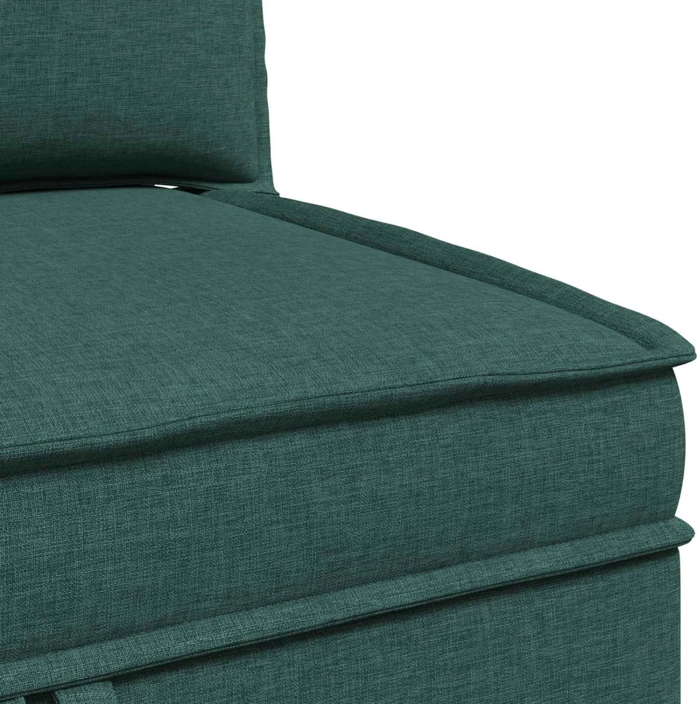 Modulinė sofa su laikymo vieta 4 vnt. Tamsiai žalia Audinys
